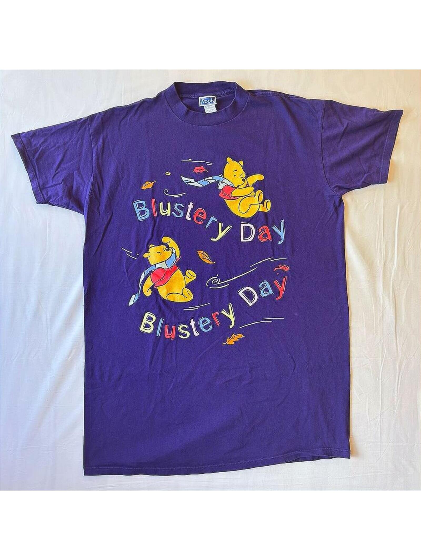 Rare Vintage 90s Winnie The Pooh Blustery Day Purple Graphic T-Shirt Osfa